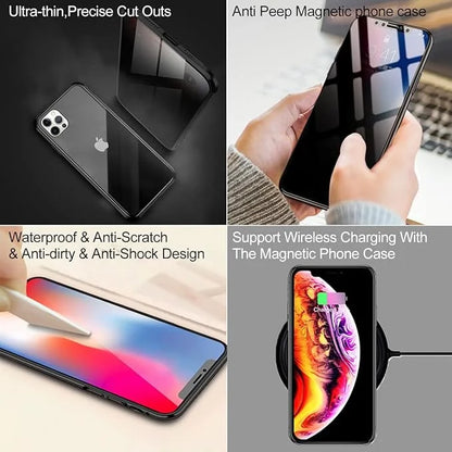 iPhone Original Privacy Magnetic Glass Slim Case With 360° Protection